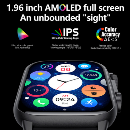 Infinity P7 Smartwatch with 1.96” AMOLED Display & AI Voice Assistance